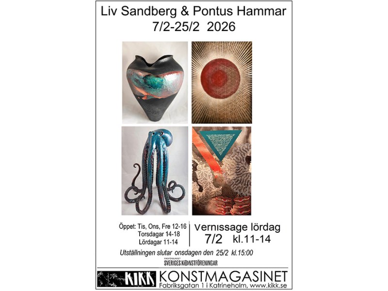 Ny utställning: Liv Sandberg & Pontus Hammar 7-25/2&nbsp;2026