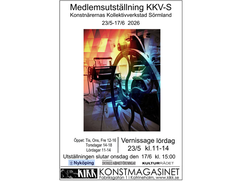 Ny utställning: Medlemsutställning KKV-S  23/5 -17/6&nbsp;2026