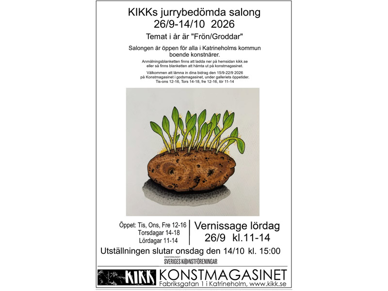 Ny utställning: Salong 2026 – Frön / Groddar 26/9-14/10&nbsp;2026